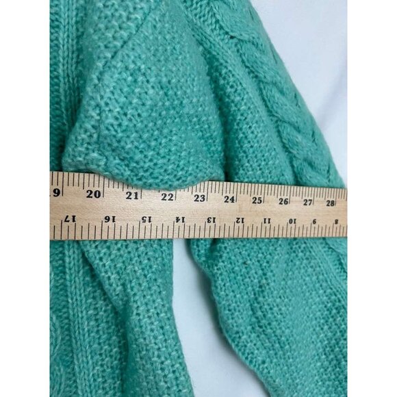 Everlane Women's XL Sweater Mint Green Alpaca & Merino Wool Blend Cable Knit - Picture 6 of 14